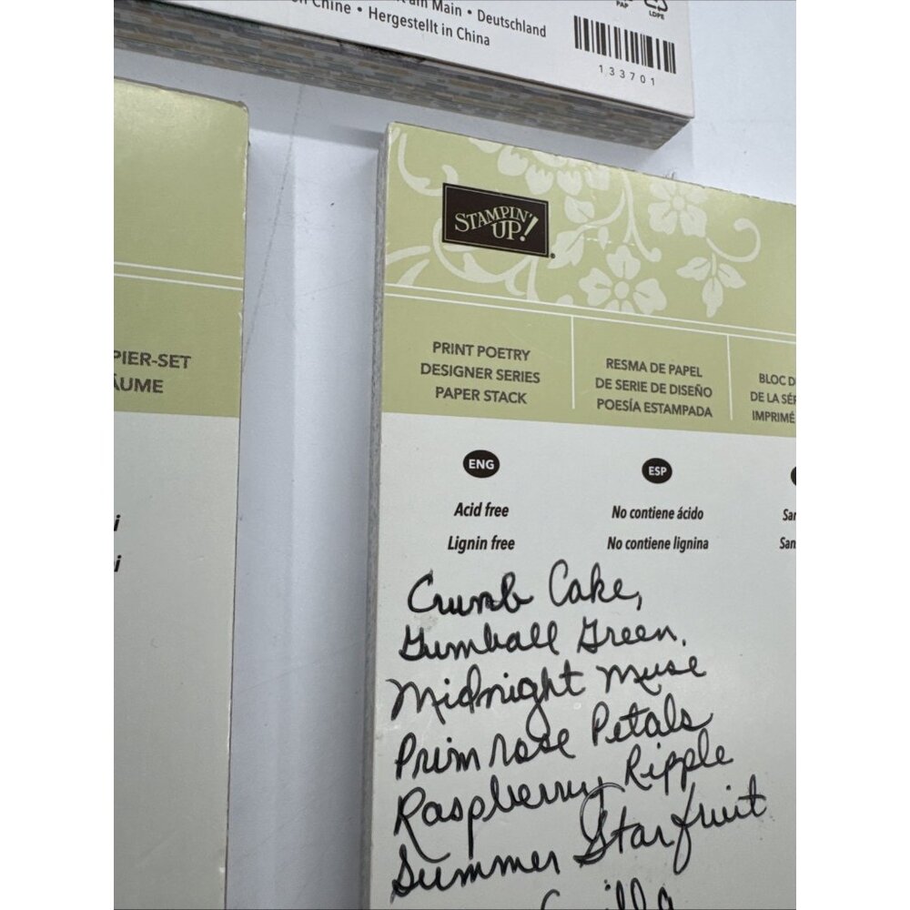 Stampin Up! Moonlight & Print Poetry Designer Series Paper Stacks Lot of 3 Packs - Picture 4 of 8